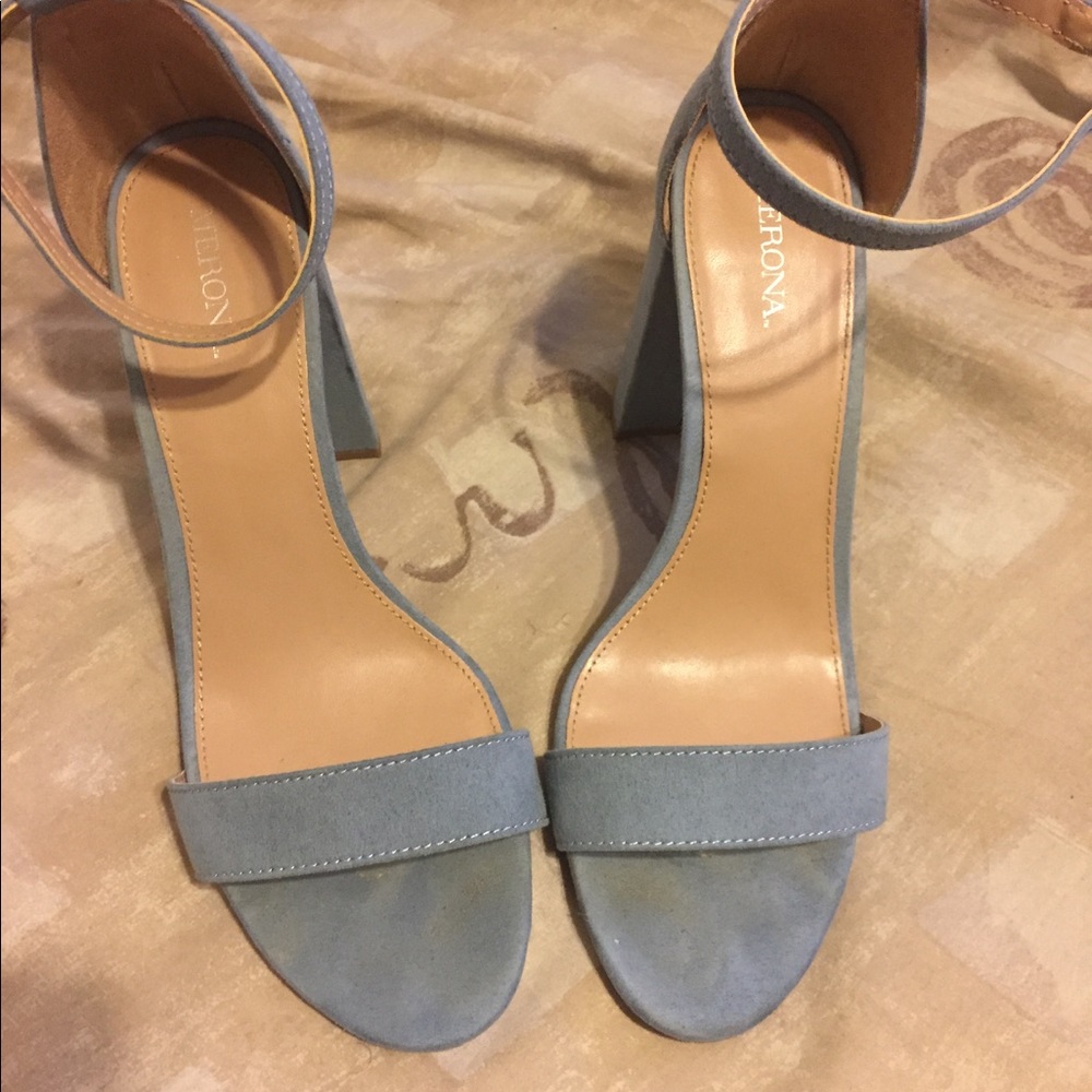 Light Blue Block Heel